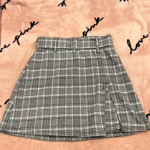 So Grey Plaid Skirt XS
